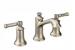 lot 96316 image: Darmatoor Brushed Nickel 2 Handle Wide Spread Lavatory Faucet Trim