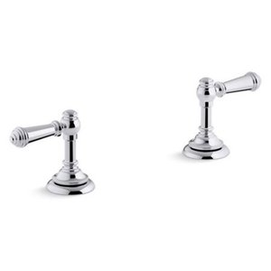 lot 22699 image: KOHLER T98071-4-CP Artifacts Deck-mount bath lever handle trim, Less Spout, Polished Chrome