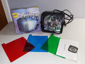 lot 4007 image: Lite FX Curved Strobe Light With Different Color Lenses Tested And Working