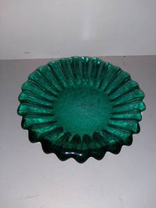 lot 4023 image: Vintage Blenko Sea Green Ribbed Bowl