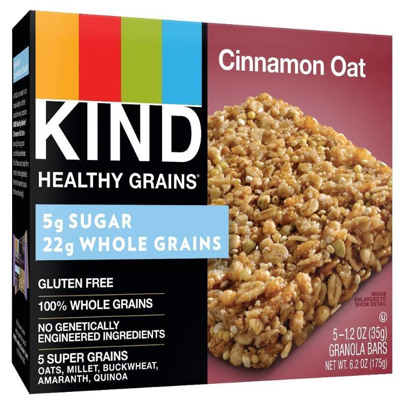 lot 96286 image: Kind Healthy Grains Cinnamon Oat 5 GRANOLA BARS exp 1152021