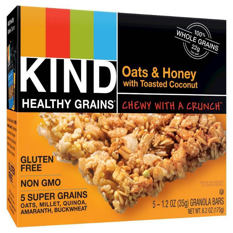 lot 96298 image: Kind OATS & HONEY WITH TOASTED COCONUT GRANOLA BARS EXP 1182021