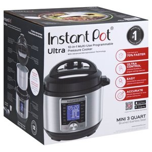 lot 28960 image: Instant Pot Ultra 3 Qt 10-in-1 Multi- Use Programmable Pressure Cooker