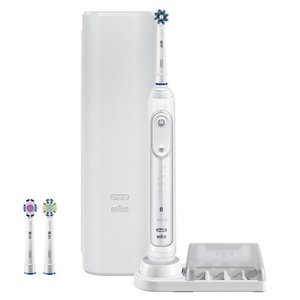 lot 28991 image: Oral-B Pro 7500 Power Rechargeable Electric Toothbrush, White, Powered by Braun