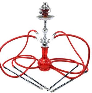lot 28946 image: GSLAR HOOKAH 4 HOSE HOOKAH SET RED