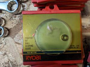 lot 27 image: (34) Ryobi Router Bit Ball Bearing Guides