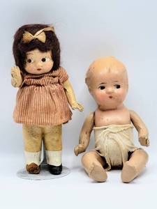 lot 7028 image: VtgAntique Composition Doll  Composition Baby Doll Infant