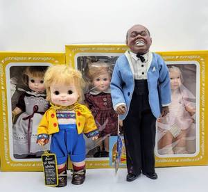 lot 7024 image: (5) Effanbee Dolls - Louis Armstrong Satchmo, Bobbsey Twins Flossie  more
