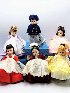 lot 7043 image: Madame Alexander Complete Set of 6 - Little Women Dolls - (3) with original boxes