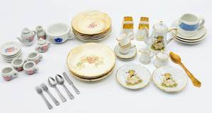 lot 7066 image: Vintage Doll Tea Sets - Including MJ Hummel Lily of the Valley