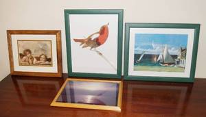 lot 5098 image: Lot of 4 Decorative Pictures - Including a Famous Angel Picture All Nice