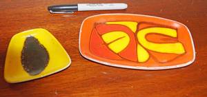 lot 5101 image: Lot of 2 POOLE England Pottery Pieces 361 & 3A 24-3-69 - Highly Collectible Very Nice