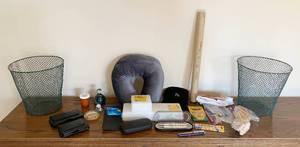 lot 5148 image: Office Lot - Trash Cans, Phone Cases, Paper Weights, Pen Set and More