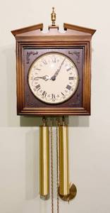 lot 5159 image: Vintage E. Schmeckenbecher Double Weight Wall Chime Pendulum Clock West Germany -  See Video