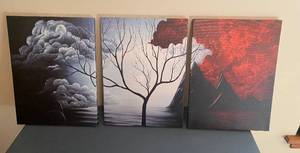 lot 5187 image: Nice 3 Panel Wall Decor - Like NEW