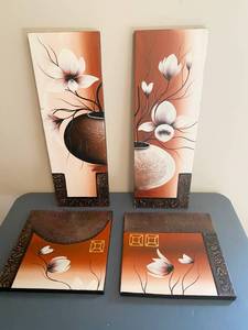 lot 5188 image: Nice 4 Panel Wall Decor - Oriental Themed - Like NEW