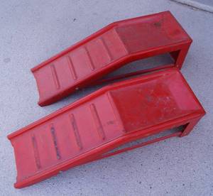 lot 5288 image: Pair of Automotive Service Ramps - has a kangaroo logo on the side M# 1186