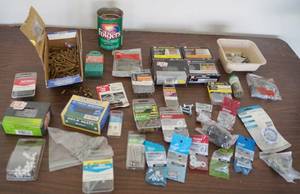 lot 5020 image: BIG LOT of Handymans Hardware Findings - Nuts, Bolts, Screws, Washers, Tacks and more Lots of Money Here
