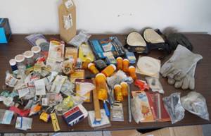 lot 5027 image: Handyman Starter Kit - Little bit of all types of hardware, work gloves, knee pads, etc. See photos