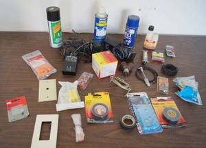 lot 5041 image: Lot of Electrical Supplies and Spray Lubricant - See photos