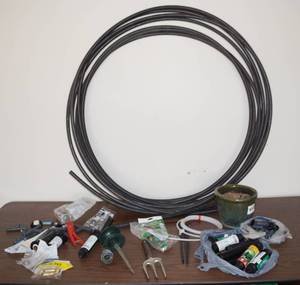 lot 5044 image: Lawn Sprinkler Care Lot - tubing, heads, tools, cutter and more