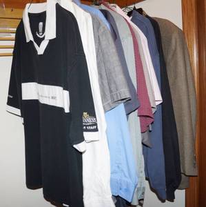lot 5199 image: Lot of Mens Shirts Mostly size Large - Clean, Non-smoking and pet free, pest free home.