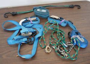 lot 5271 image: Lot of Ratchet Straps  Tie Downs and Bungees - see pics