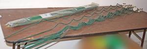 lot 5075 image: Lot of 10 Garden Swirl Steaks & NEW Package of 4ft Bamboo Stakes
