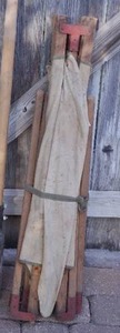 lot 5054 image: Vintage Wood and Canvas Cot - COOL