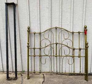lot 99044 image: Metal Bed Frame - Full size - Headboard Food Board and Side Rails- Nice See measurements