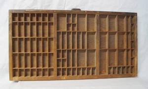 lot 93024 image: Vintage Wood Printers Drawer Tray Knick Knack Wall Shelf -  17 x 32  --  A Must Have