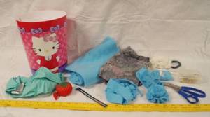 lot 93057 image: Hello Kitty Trash Can & Sewing Items