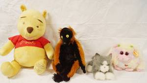 lot 93065 image: Large Winnie the Pooh Stuffed Animal & More...  (Ty Beanie Baby, see Pics.)