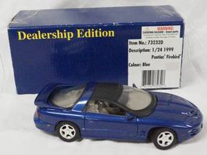 lot 93069 image: Collectible 1999 Blue Pontic Firebird - Dealership Edition - Item # 73232D, w Original Box