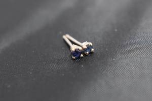 lot 17 image: .10ct Natural Blue Sapphire Earrings