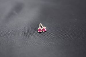 lot 19 image: .20ct Natural Ruby Sterling Silver Earrings