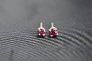 lot 20 image: .20ct Natural Ruby Sterling Silver Earrings