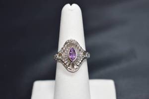 lot 28 image: .35ct Amethyst  Sterling Silver Ring