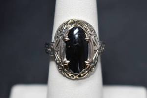 lot 53 image: Sterling Silver and OnyxJet Ring
