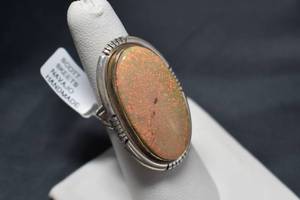 lot 61 image: Navajo Handmade Opal Ring in Sterling Silver by Scott Skeets