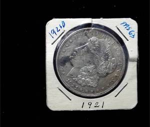 lot 162 image: 1921-D Morgan Silver Dollar