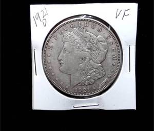 lot 163 image: 1921-D Morgan Silver Dollar