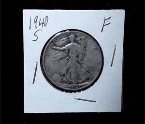 lot 185 image: 1940-S Walking Liberty Half Dollar