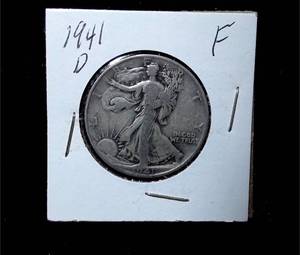 lot 186 image: 1941-D Walking Liberty Half Dollar