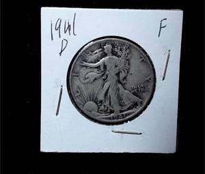 lot 187 image: 1941-D Walking Liberty Half Dollar
