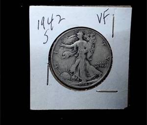 lot 189 image: 1942-S Walking Liberty Half Dollar