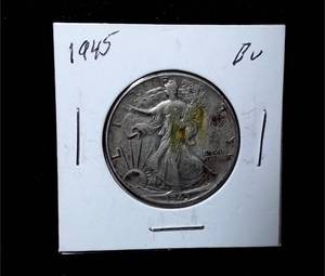 lot 193 image: 1945 Walking Liberty Half Dollar