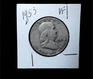 lot 199 image: 1953-D Franklin Half Dollar