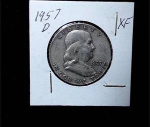 lot 201 image: 1957-D Franklin Half Dollar