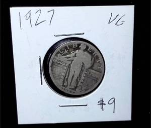 lot 215 image: 1927 Standing Liberty Quarter
